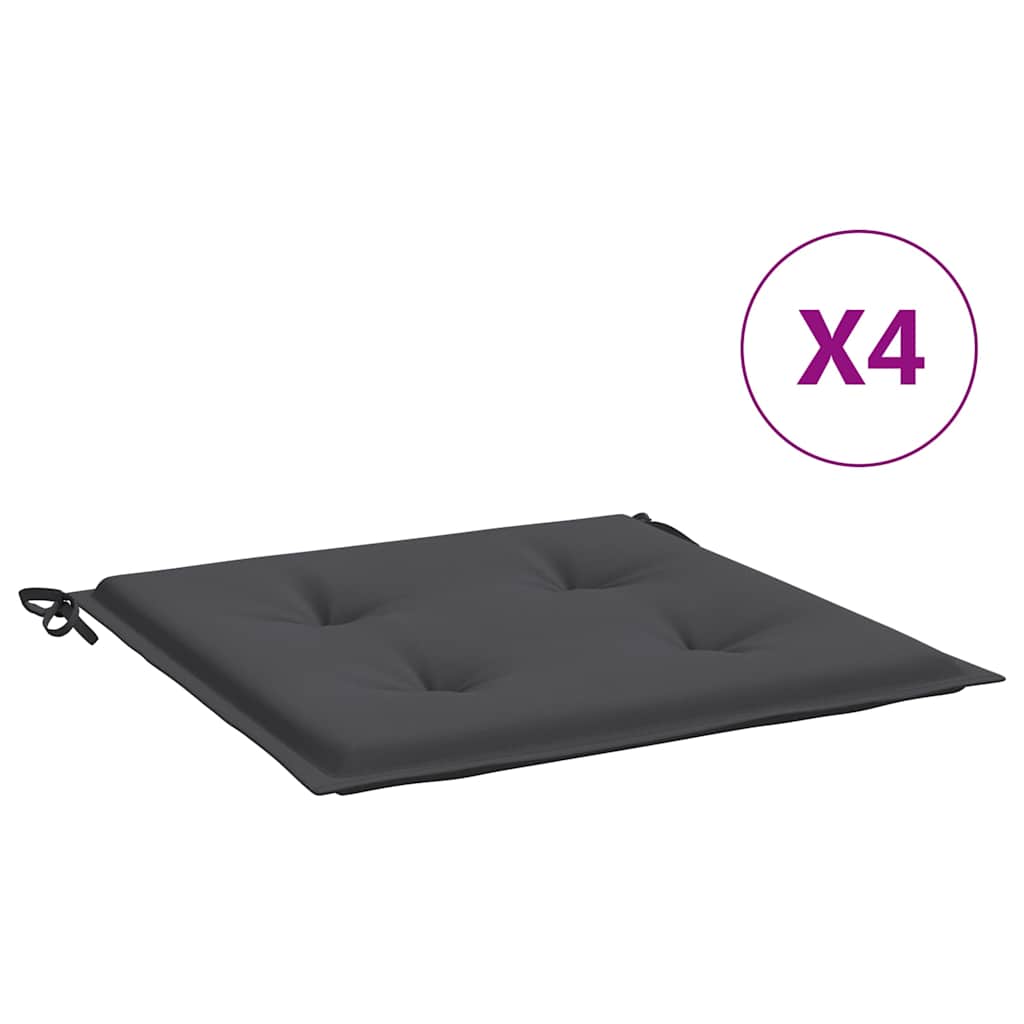 vidaXL Podušky na zahradní židli 4 ks antracitové 40x40x4 cm oxford