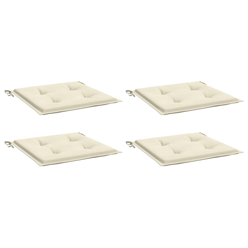 vidaXL Tuinstoelkussens 4 st 40x40x4 cm oxford stof crèmekleurig afbeelding