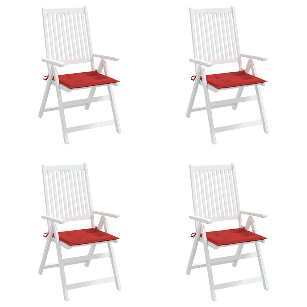 vidaXL Tuinstoelkussens 4 st 40x40x3 cm oxford stof rood, foto 2