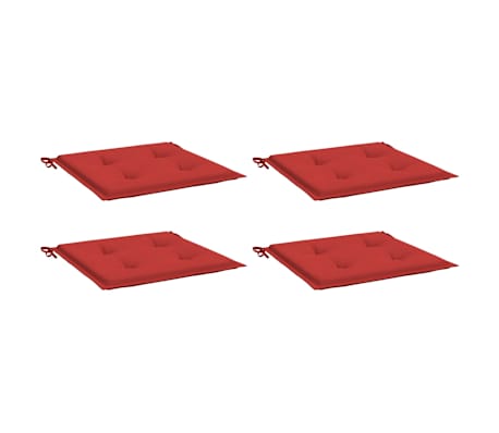 vidaXL Almofad&otilde;es p/ cadeiras jardim 4pcs 40x40x4 cm oxford vermelho