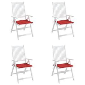 Podušky na zahradní židli 4 ks červené 40x40x4 cm látka oxford - obrázek 4