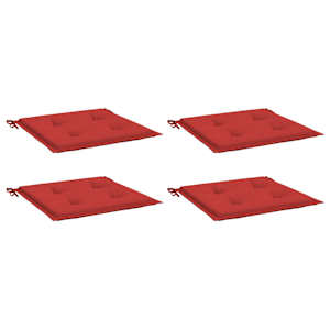 vidaXL Almofad&otilde;es p/ cadeiras jardim 4pcs 40x40x4 cm oxford vermelho