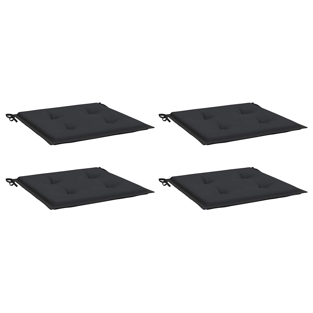 vidaXL Tuinstoelkussens 4 st 40x40x4 cm oxford stof zwart afbeelding