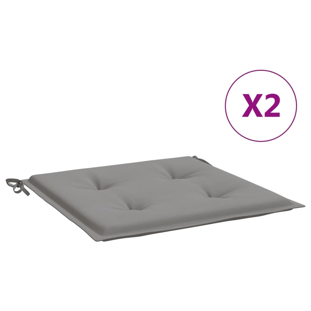 VidaXL Tuinstoelkussens 2 St 50x50x4 Cm Stof Grijs