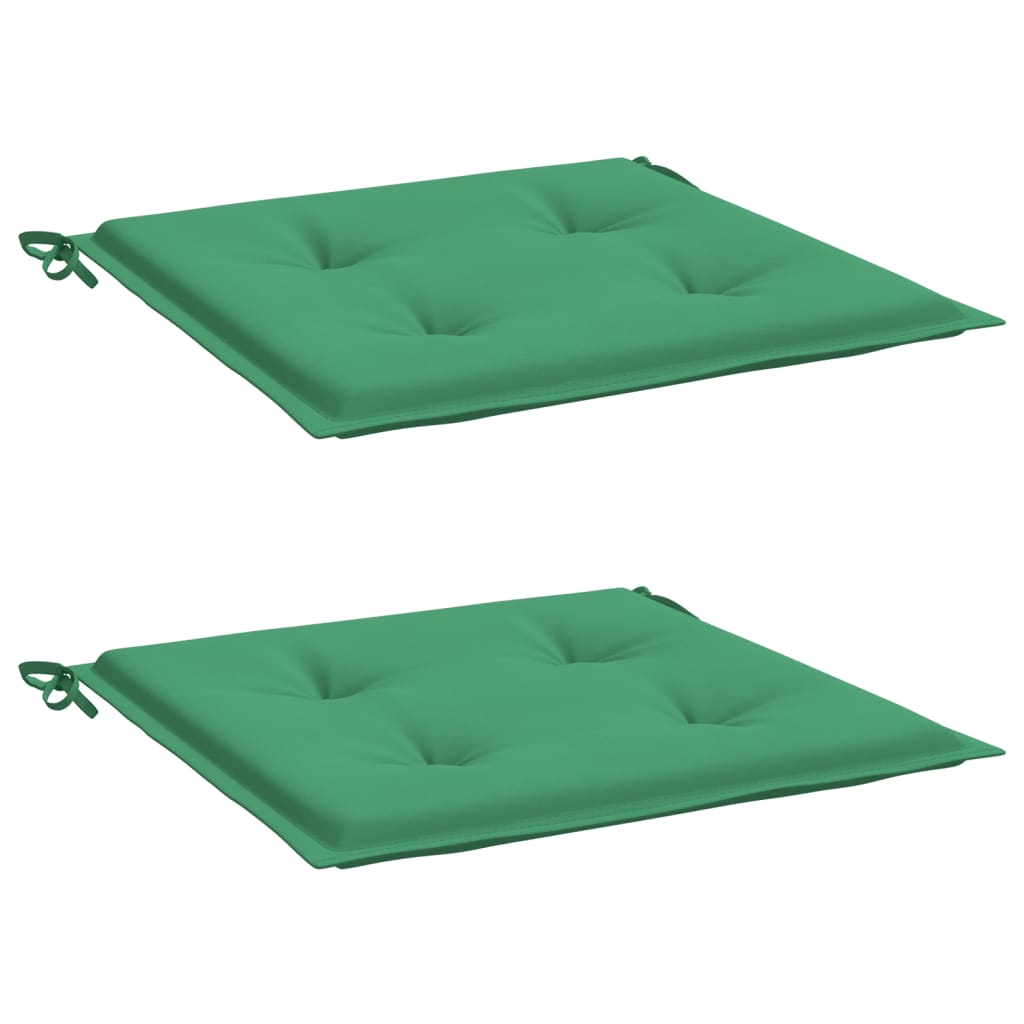 vidaXL Garden Chair Cushions 2 pcs Green 19.7"x19.7"x1.2"