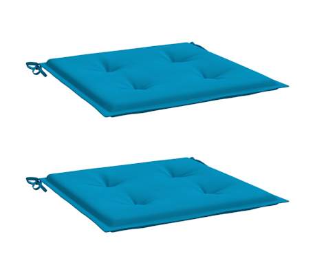 vidaXL Jastuci za vrtne stolice 2 kom plavi 50 x 50 x 3 cm od tkanine