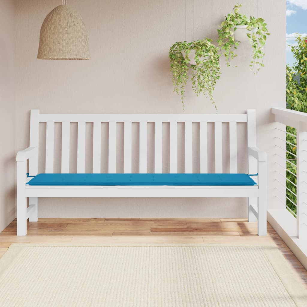 vidaXL Pernă de bancă de grădină, albastru, 200x50x3 cm, textil oxford