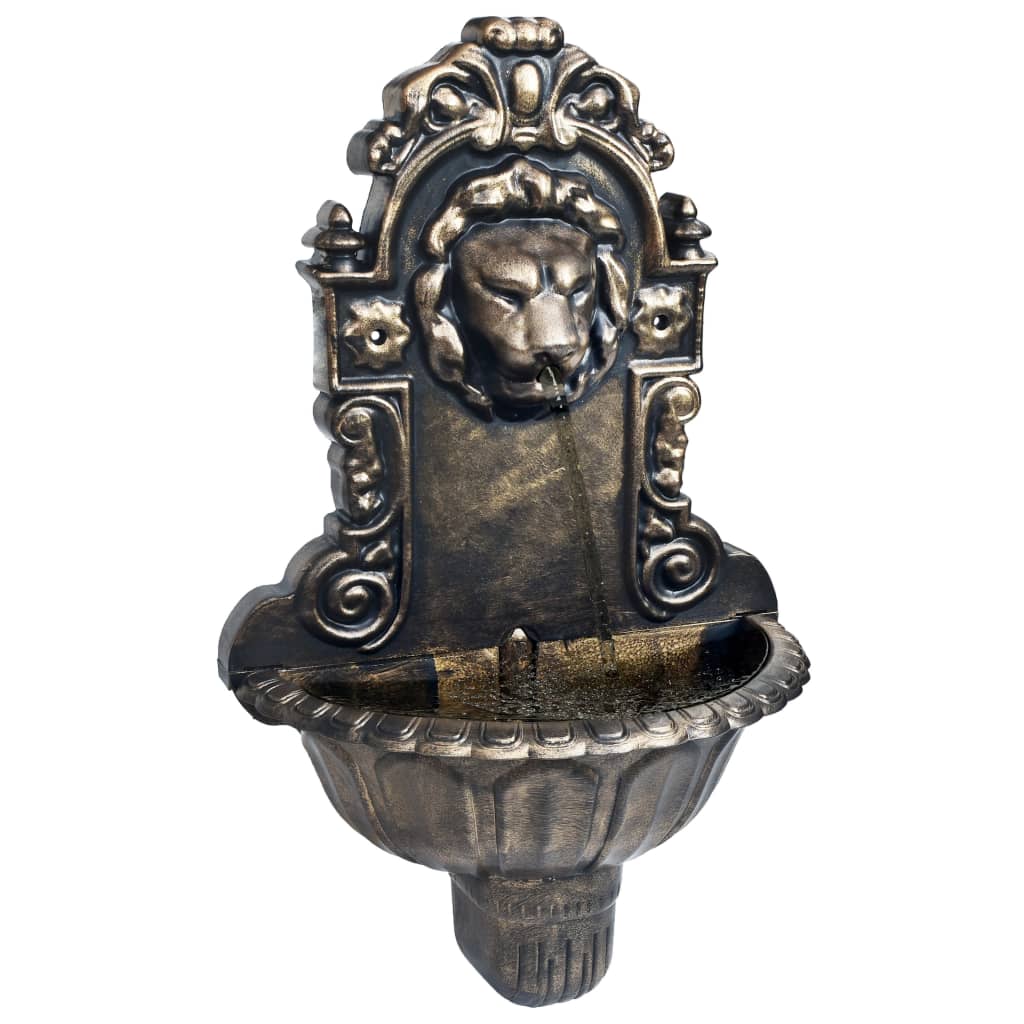 Petrashop  Nástěnná fontána se lví hlavou bronzová