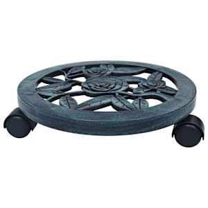 vidaXL Augalų padėklai su ratukais, 6vnt., žali, 30cm, plastikas