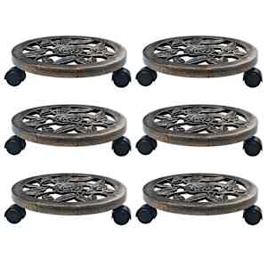 Vozički za rastline 6 kosov bronasti 30 cm plastika