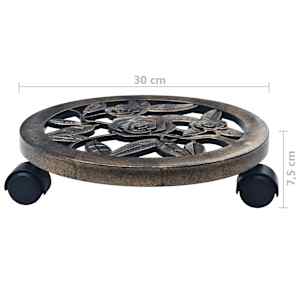 Vozíky pod květináč 6 ks bronzové 30 cm plast - obrázek 5