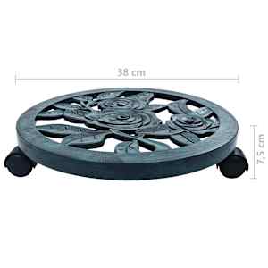 Vozíky pod květináč 6 ks zelené 38 cm plast - obrázek 5