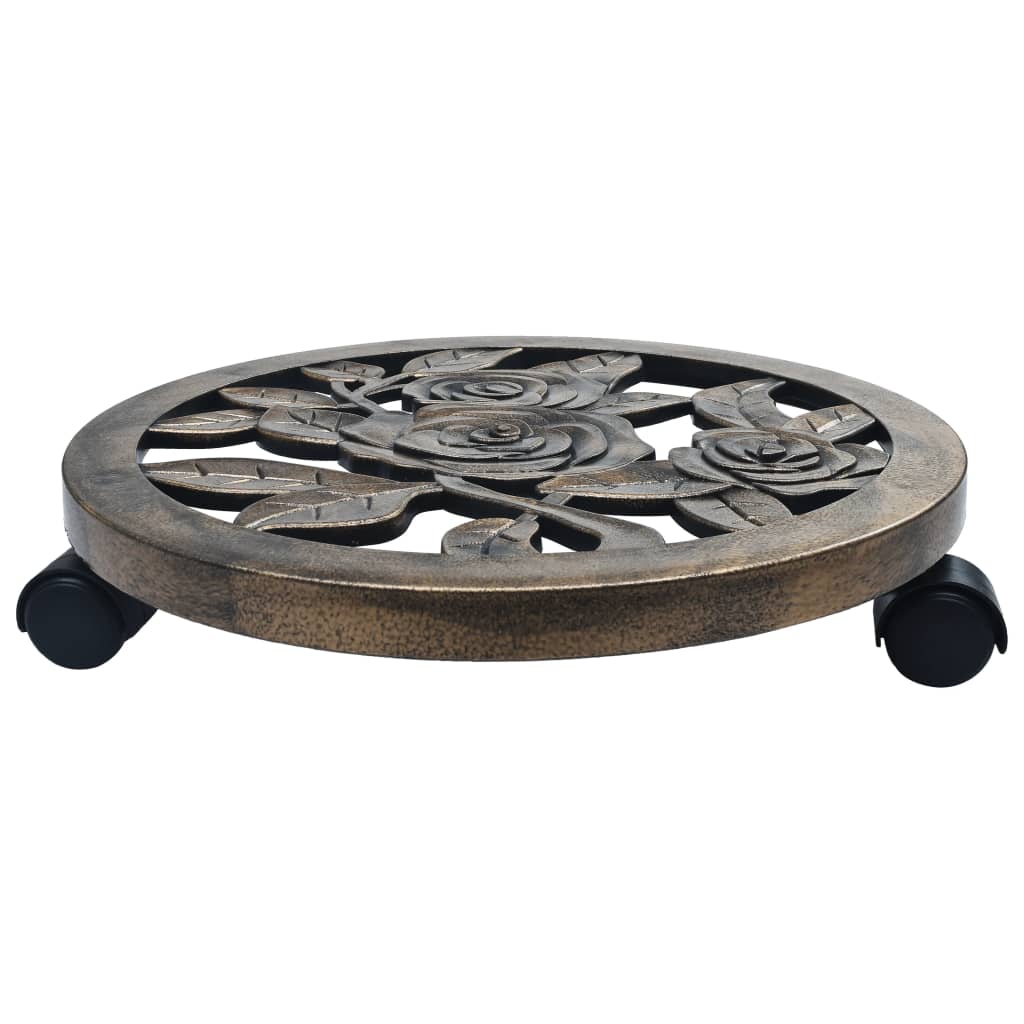 vidaXL Plantentrolleys 6 st 38 cm kunststof bronskleurig afbeelding