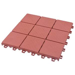 Dlažba na terasu 10 pcs Červená 30,5 x 30,5 x 2,2 cm