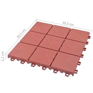 Dlažba na terasu 10 pcs Červená 30,5 x 30,5 x 2,2 cm - obrázek 8