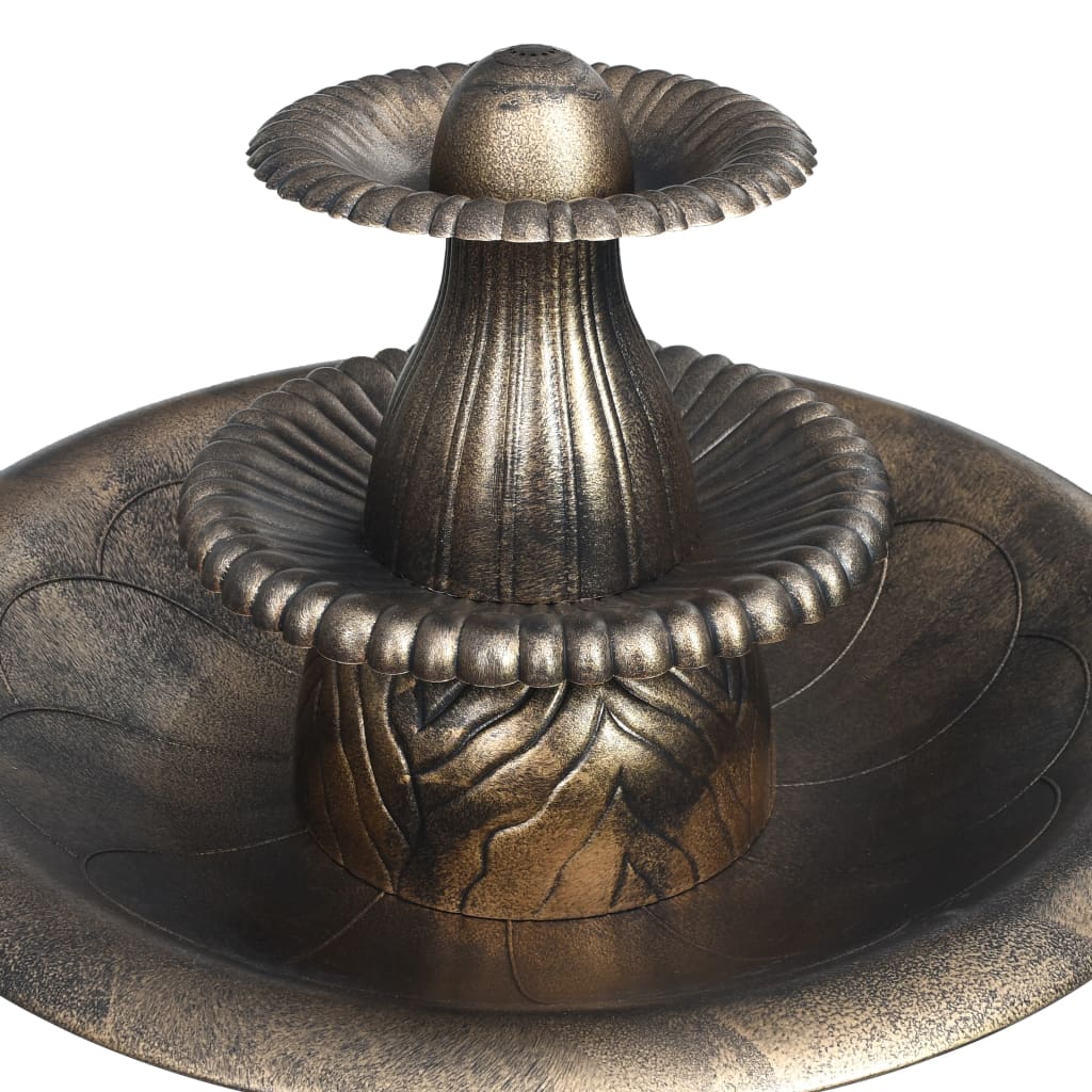  Vtáčí kúpeľ s fontánou bronzový 50x91 cm plastový