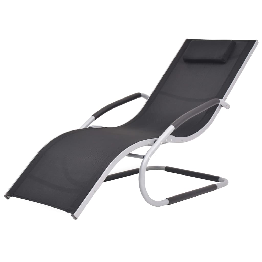 Patio Lounge Chair Outdoor Chaise Lounge Chair Deckchair Textilene vidaXL - Picture 5 of 24