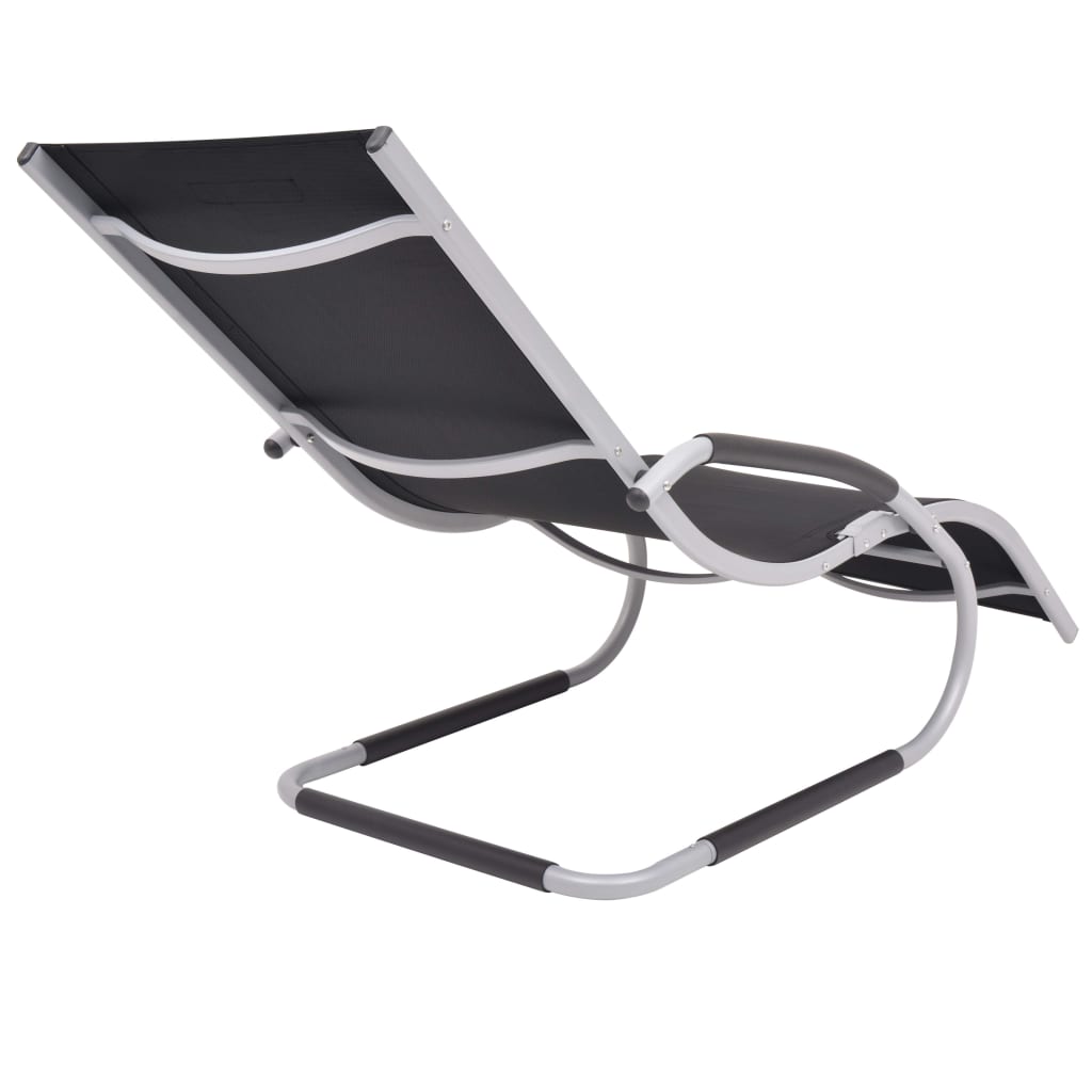 Patio Lounge Chair Outdoor Chaise Lounge Chair Deckchair Textilene vidaXL - Picture 8 of 24