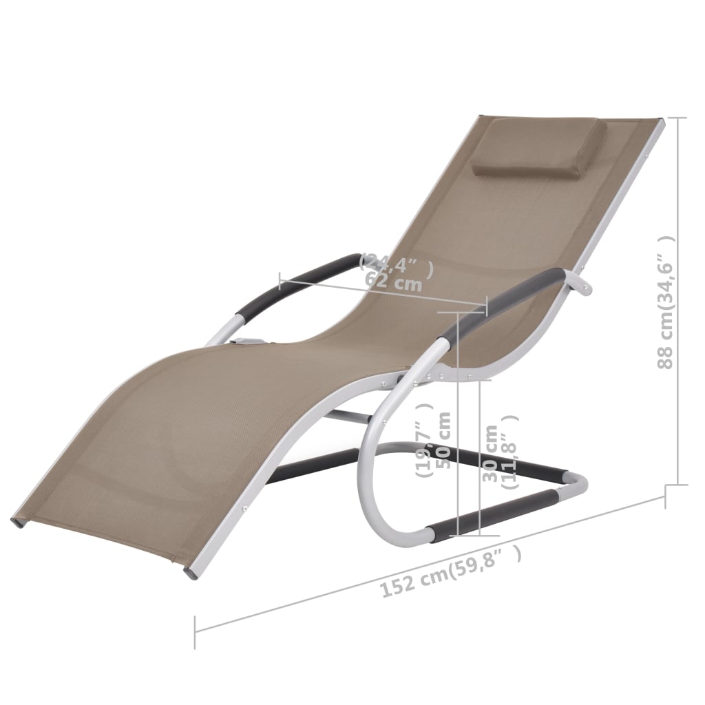 Patio Lounge Chair Outdoor Chaise Lounge Chair Deckchair Textilene vidaXL - Picture 20 of 24