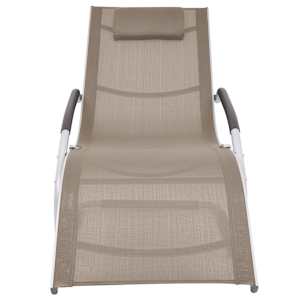 vidaXL Sonnenliege mit Kissen Aluminium und Textilene Taupe