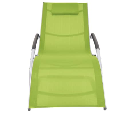 vidaXL Ligbed met kussen aluminium en textileen groen