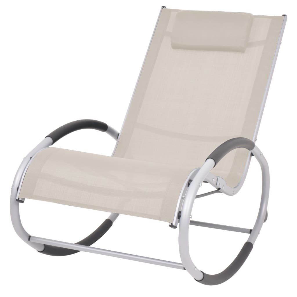 dārza šūpuļkrēsls, krēmkrāsas tekstilēns | Stepinfit.lv