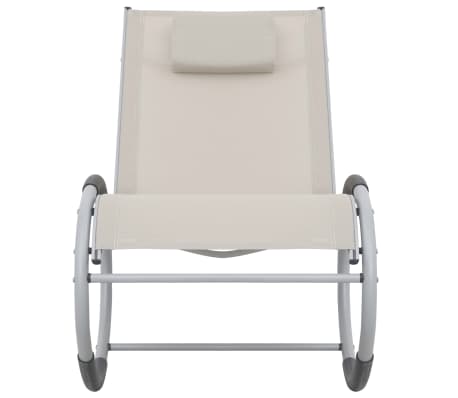 vidaXL Chaise &agrave; bascule d'ext&eacute;rieur Cr&egrave;me Textil&egrave;ne