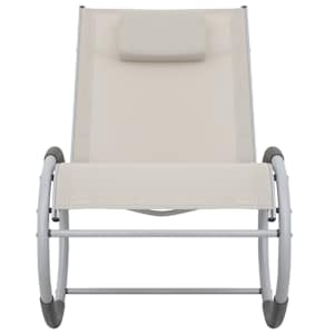 vidaXL Chaise &agrave; bascule d'ext&eacute;rieur Cr&egrave;me Textil&egrave;ne