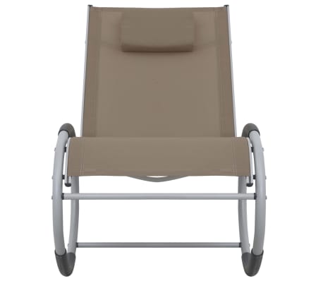 vidaXL Cadeira de baloiço para jardim textilene cinzento-acastanhado