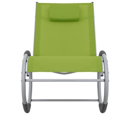 vidaXL Πολυθρόνα Κουνιστή Εξωτερικού Χώρου Πράσινη από Textilene