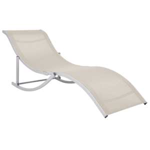 vidaXL Chaises longues pliables lot de 2 Cr&egrave;me Textil&egrave;ne