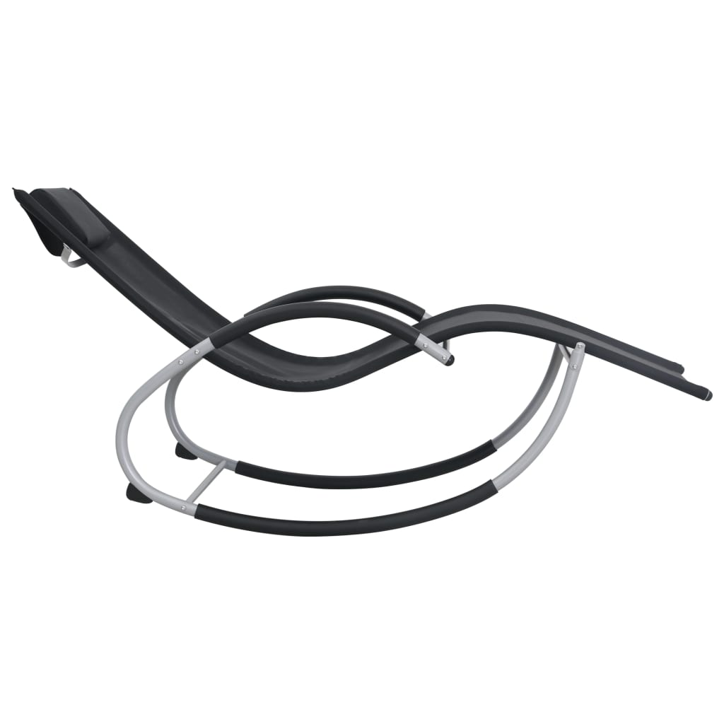 Thumbnail - vidaXL Sonnenliege mit Kissen Schwarz Textilene