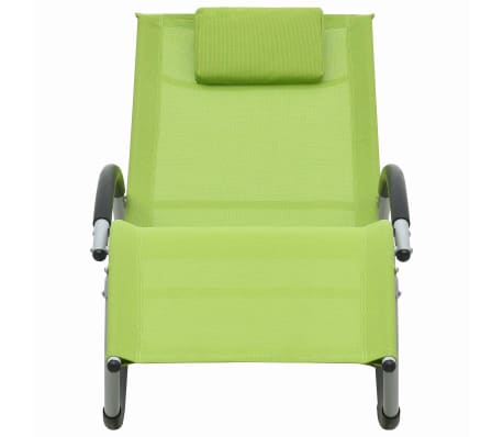 vidaXL Sonnenliege mit Kissen Gr&uuml;n Textilene