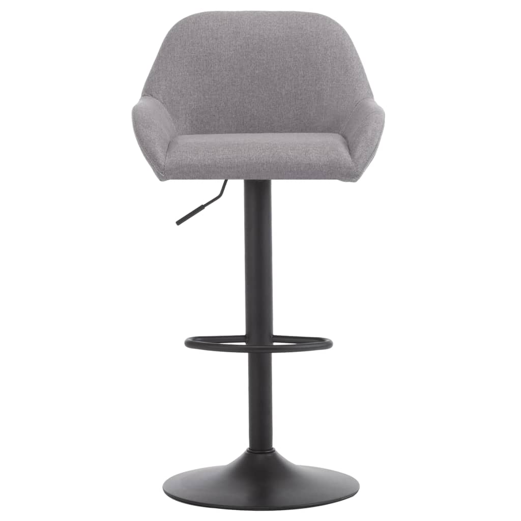 vidaXL Krzesła barowe z podłokietnikami, jasnoszare, tkanina
