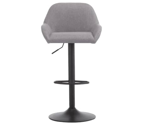 vidaXL Krzesła barowe z podłokietnikami, jasnoszare, tkanina