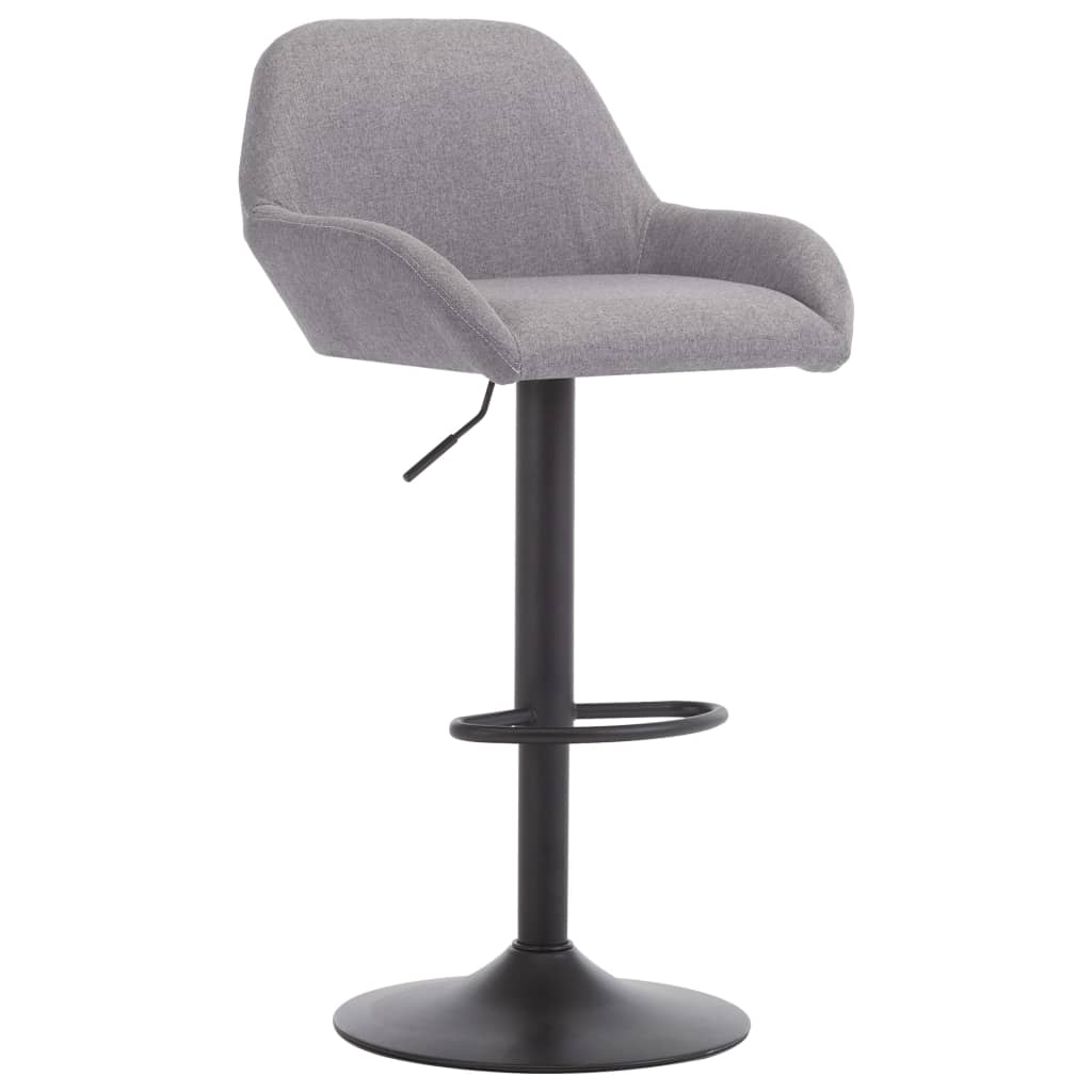 vidaXL Chaise de bar avec accoudoir Gris clair Tissu 