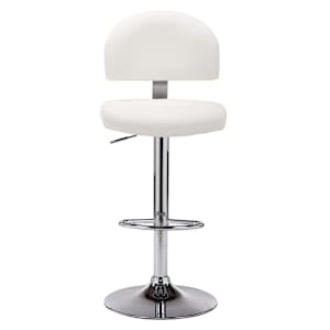 Barski stolček belo umetno usnje - slika 2