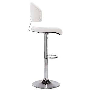 Barski stolček belo umetno usnje - slika 4