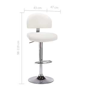 Barski stolček belo umetno usnje - slika 7