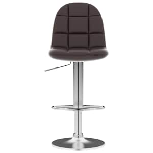vidaXL Baro taburetė, rudos spalvos, dirbtinė oda