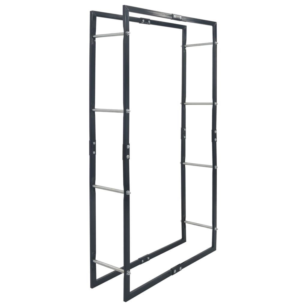 VidaXL Firewood Rack Black 31.5x9.8x59.1 Steel