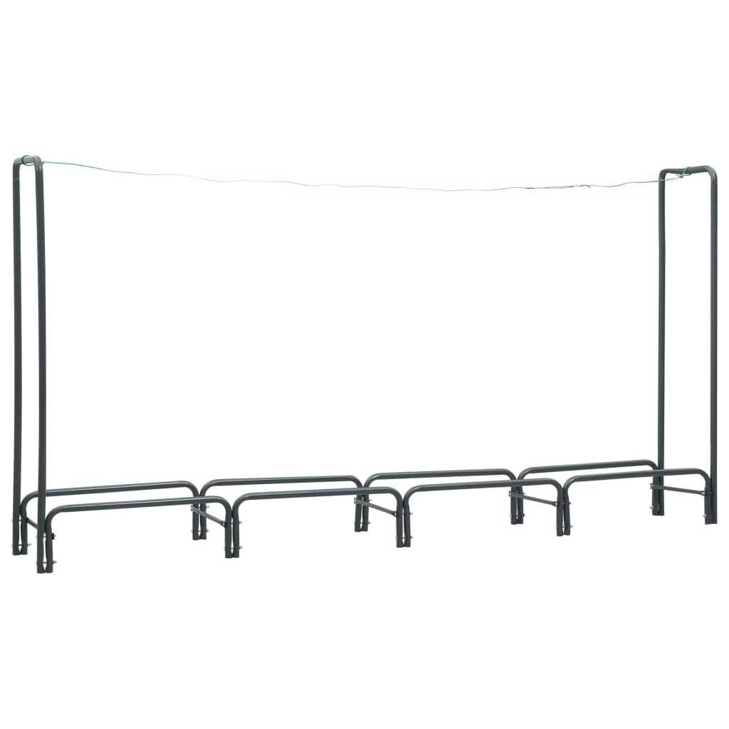 vidaXL Suporte para lenha 240x35x120 cm aço antracite