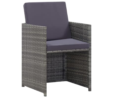 vidaXL 9 r&eacute;szes antracitsz&uuml;rke műrattan &eacute;s ak&aacute;cfa k&uuml;lt&eacute;ri &eacute;tkezőszett