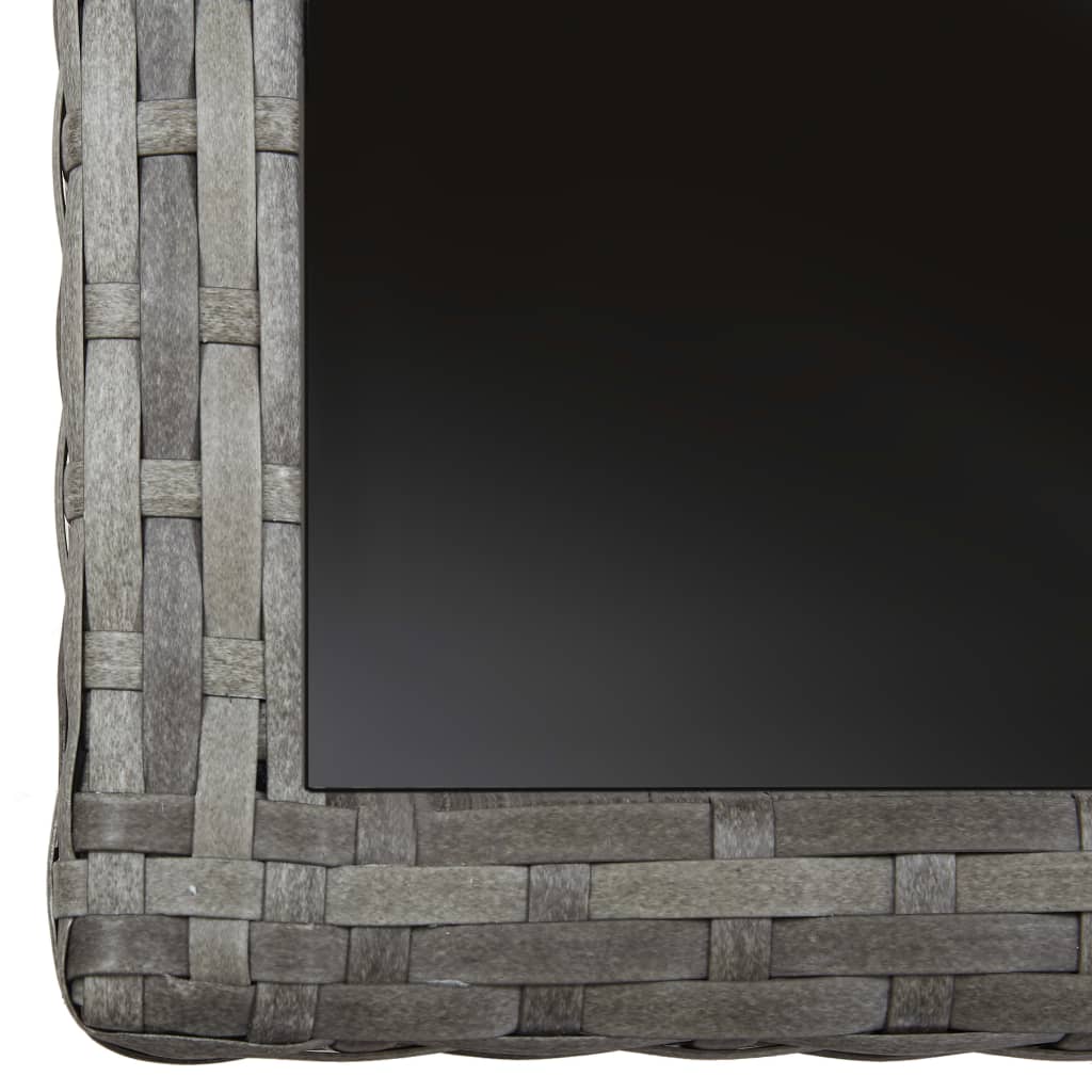 Set mobilier de bistro cu perne, 3 piese, gri, poliratan