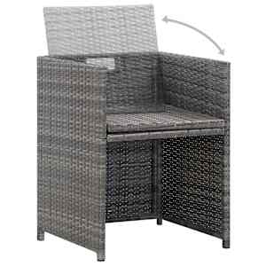 3dílný bistro set s poduškami polyratan šedý - obrázek 5
