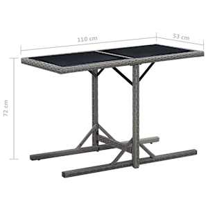 3dílný bistro set s poduškami polyratan šedý - obrázek 8