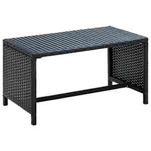 Klubska mizica črna 70x40x38 cm poli ratan