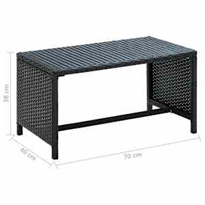 Konferenční stolek černý 70x40x38 cm polyratan - obrázek 4
