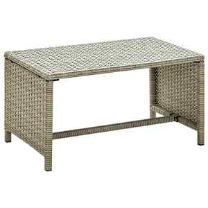 Klubska mizica bež 70x40x38 cm poli ratan