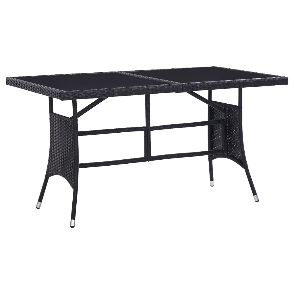 

vidaXL 7-delige Tuinset poly rattan zwart